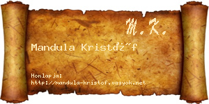 Mandula Kristóf névjegykártya